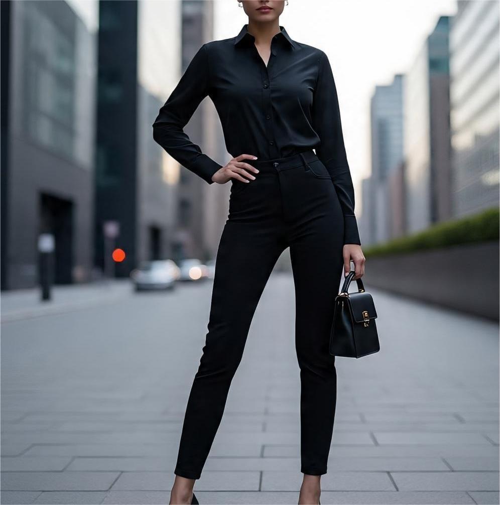 Monochrome outfits to look tall